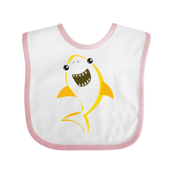 Inktastic Cute Shark, Little Shark, Yellow Shark, Sea Animal Boys or Girls Baby Bib