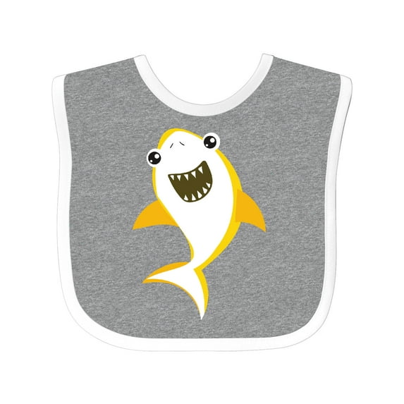 Inktastic Cute Shark, Little Shark, Yellow Shark, Sea Animal Boys or Girls Baby Bib