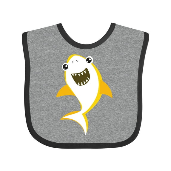 Inktastic Cute Shark, Little Shark, Yellow Shark, Sea Animal Boys or Girls Baby Bib