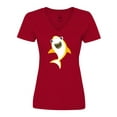 thumbnail image 1 of Inktastic Cute Shark, Little Shark, Yellow Shark, Sea Animal Women's V-Neck T-Shirt, 1 of 5