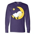thumbnail image 1 of Inktastic Cute Sheep Sleeping On The Moon, White Sheep, Star Long Sleeve T-Shirt, 1 of 5