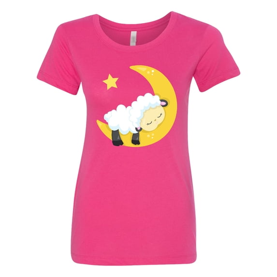 Inktastic Cute Sheep, Sleeping Sheep, Moon, Stars, Sleepy Women's T-Shirt