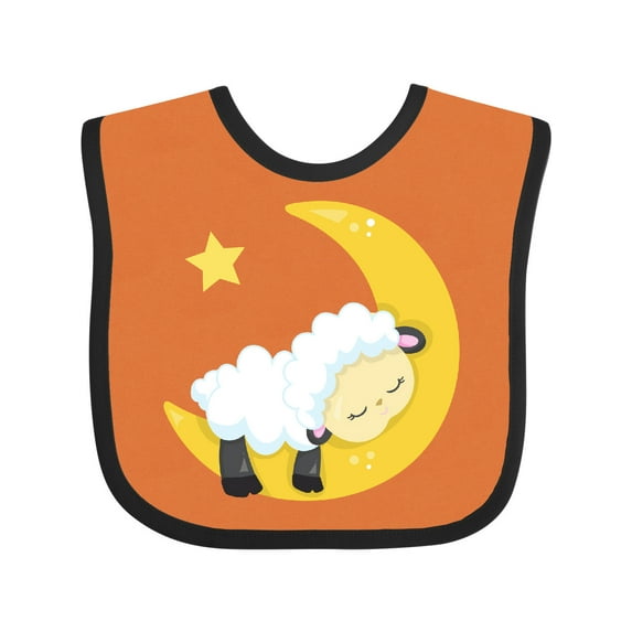 Inktastic Cute Sheep, Sleeping Sheep, Moon, Stars, Sleepy Boys or Girls Baby Bib