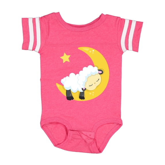 Inktastic Cute Sheep, Sleeping Sheep, Moon, Stars, Sleepy Boys or Girls Baby Bodysuit