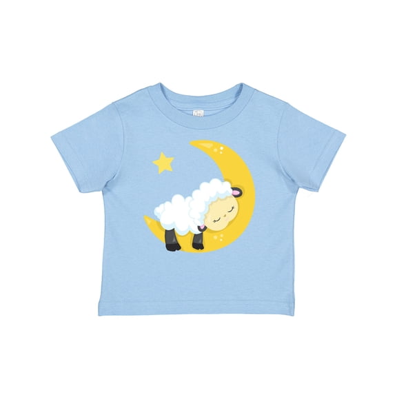 Inktastic Cute Sheep, Sleeping Sheep, Moon, Stars, Sleepy Boys or Girls Baby T-Shirt
