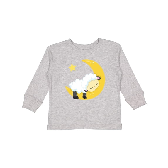 Inktastic Cute Sheep, Sleeping Sheep, Moon, Stars, Sleepy Boys or Girls Long Sleeve Toddler T-Shirt