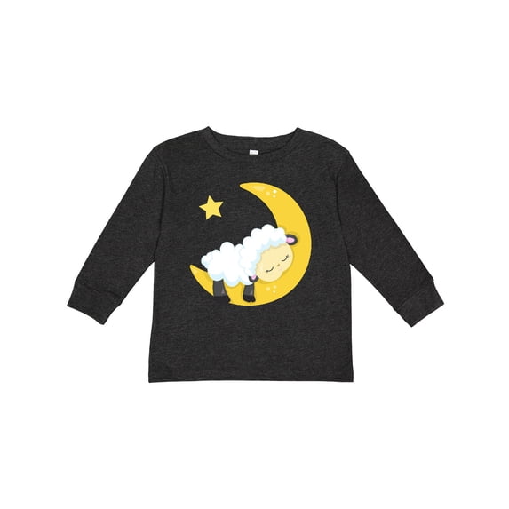 Inktastic Cute Sheep, Sleeping Sheep, Moon, Stars, Sleepy Boys or Girls Long Sleeve Toddler T-Shirt