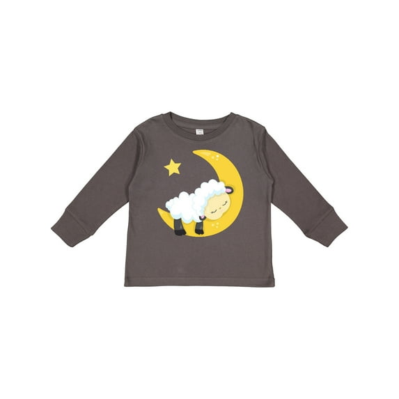 Inktastic Cute Sheep, Sleeping Sheep, Moon, Stars, Sleepy Boys or Girls Long Sleeve Toddler T-Shirt