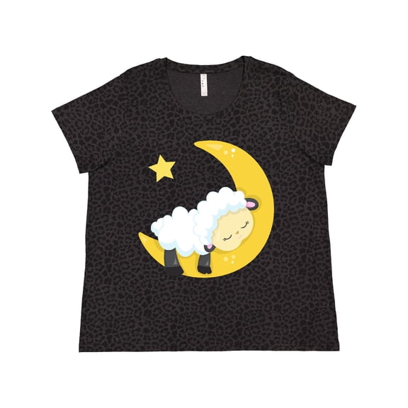 Inktastic Cute Sheep, Sleeping Sheep, Moon, Stars, Sleepy Women's Plus Size T-Shirt