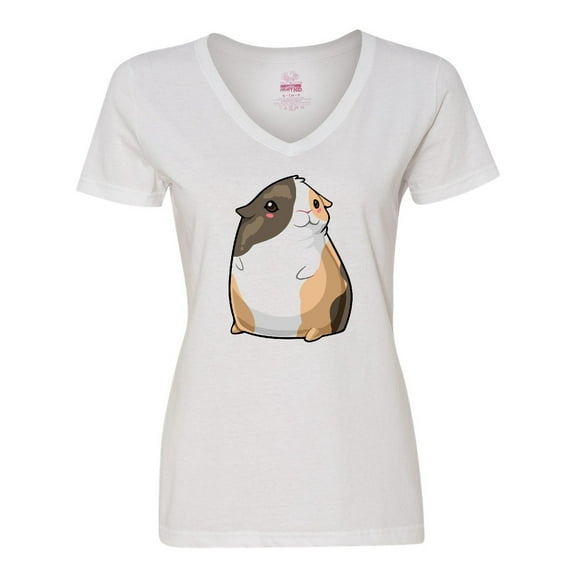 Inktastic Cute Short Hair Guinea Pig Women's V-Neck T-Shirt