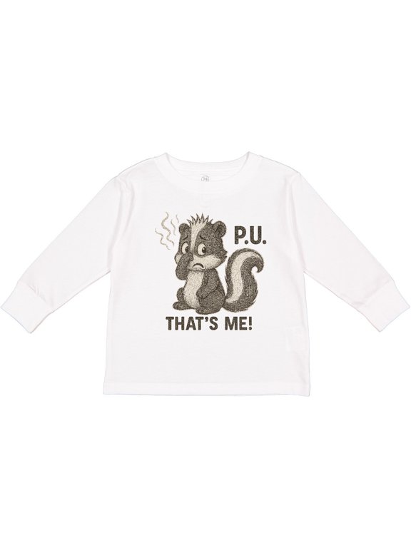 Cute Skunk P.u. That's Me Cartoon Humor Boys or Girls Long Sleeve Toddler T-Shirt