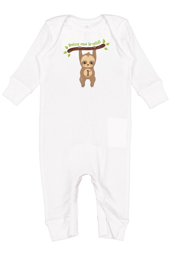 Cute Sloth 1st Birthday Baby Romper Coveralls