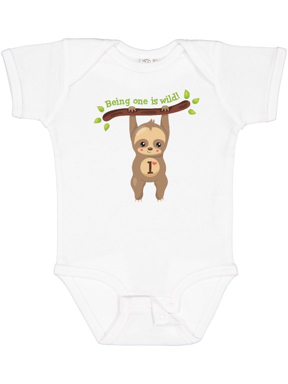 Cute Sloth 1st Birthday Boys or Girls Baby Bodysuit