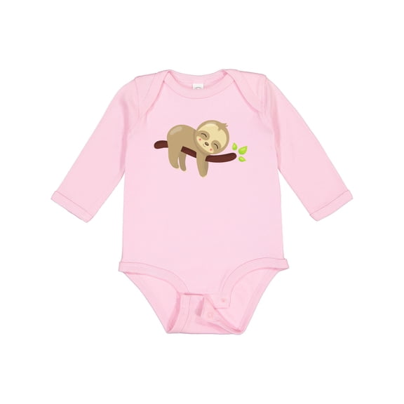 Inktastic Cute Sloth, Baby Sloth, Lazy Sloth, Sleeping Sloth Boys or Girls Long Sleeve Baby Bodysuit