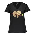thumbnail image 1 of Inktastic Cute Sloth, Baby Sloth, Lazy Sloth, Sleeping Sloth Women's Plus Size V-Neck T-Shirt, 1 of 5