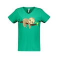thumbnail image 1 of Inktastic Cute Sloth, Baby Sloth, Lazy Sloth, Sleeping Sloth Women's V-Neck T-Shirt, 1 of 5