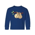 thumbnail image 1 of Inktastic Cute Sloth Hanging From Tree Branch, Lazy Sloth Long Sleeve Youth T-Shirt, 1 of 5