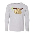 thumbnail image 1 of Inktastic Cute Sloth Hanging From Tree Branch, Lazy Sloth Long Sleeve Youth T-Shirt, 1 of 5