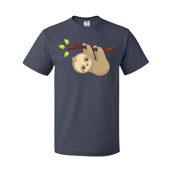 Inktastic Cute Sloth Hanging From Tree Branch, Lazy Sloth T-Shirt