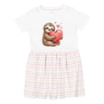 thumbnail image 1 of Inktastic Cute Sloth Hugging Heart Girls Toddler Dress, 1 of 5