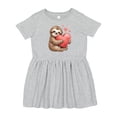 thumbnail image 1 of Inktastic Cute Sloth Hugging Heart Girls Toddler Dress, 1 of 5