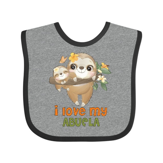 Inktastic Cute Sloth I Love My Abuela Boys or Girls Baby Bib