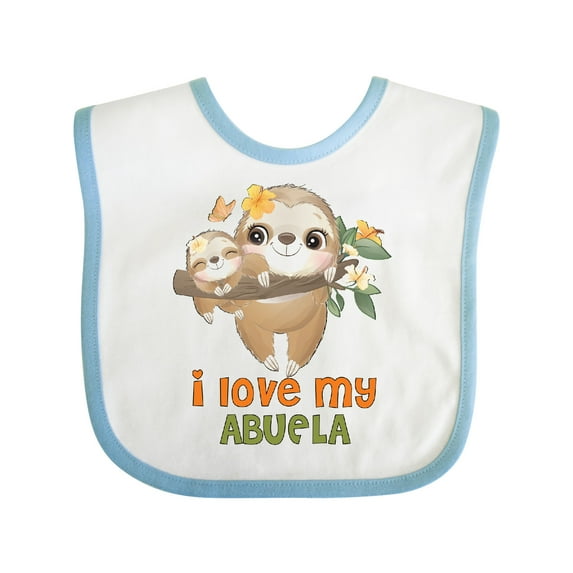 Inktastic Cute Sloth I Love My Abuela Boys or Girls Baby Bib