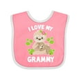 thumbnail image 1 of Inktastic Cute Sloth I Love My Grammy with Green Leaves Boys or Girls Baby Bib, 1 of 4