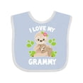 thumbnail image 1 of Inktastic Cute Sloth I Love My Grammy with Green Leaves Boys or Girls Baby Bib, 1 of 4