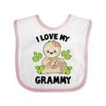 thumbnail image 1 of Inktastic Cute Sloth I Love My Grammy with Green Leaves Boys or Girls Baby Bib, 1 of 4