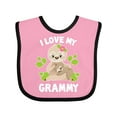 thumbnail image 1 of Inktastic Cute Sloth I Love My Grammy with Green Leaves Boys or Girls Baby Bib, 1 of 4