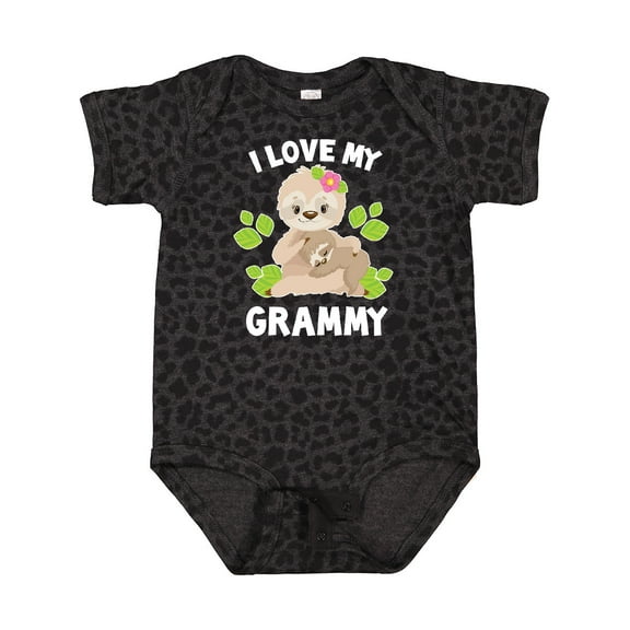 Inktastic Cute Sloth I Love My Grammy with Green Leaves Boys or Girls Baby Bodysuit