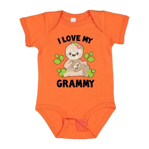 Inktastic Cute Sloth I Love My Grammy with Green Leaves Boys or Girls Baby Bodysuit