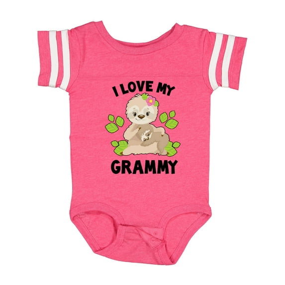 Inktastic Cute Sloth I Love My Grammy with Green Leaves Boys or Girls Baby Bodysuit
