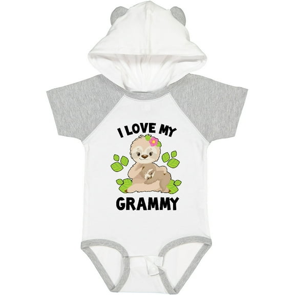 Inktastic Cute Sloth I Love My Grammy with Green Leaves Boys or Girls Baby Bodysuit