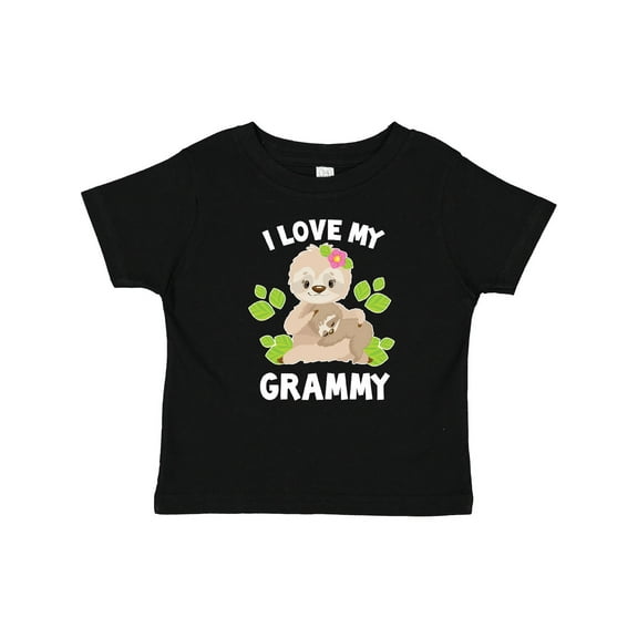 Inktastic Cute Sloth I Love My Grammy with Green Leaves Boys or Girls Baby T-Shirt