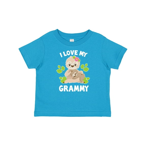 Inktastic Cute Sloth I Love My Grammy with Green Leaves Boys or Girls Baby T-Shirt