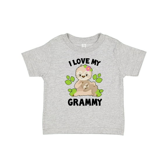 Inktastic Cute Sloth I Love My Grammy with Green Leaves Boys or Girls Baby T-Shirt