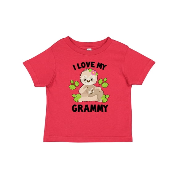 Inktastic Cute Sloth I Love My Grammy with Green Leaves Boys or Girls Baby T-Shirt