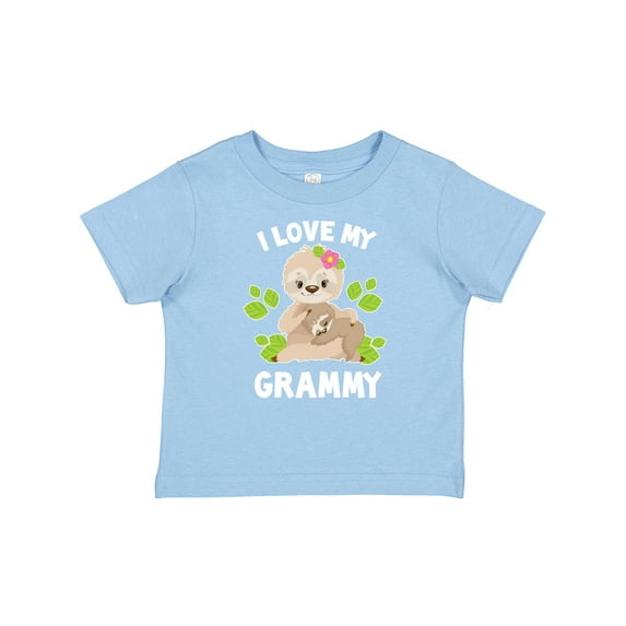 Inktastic Cute Sloth I Love My Grammy with Green Leaves Boys or Girls Baby T-Shirt