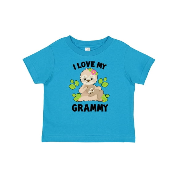 Inktastic Cute Sloth I Love My Grammy with Green Leaves Boys or Girls Baby T-Shirt