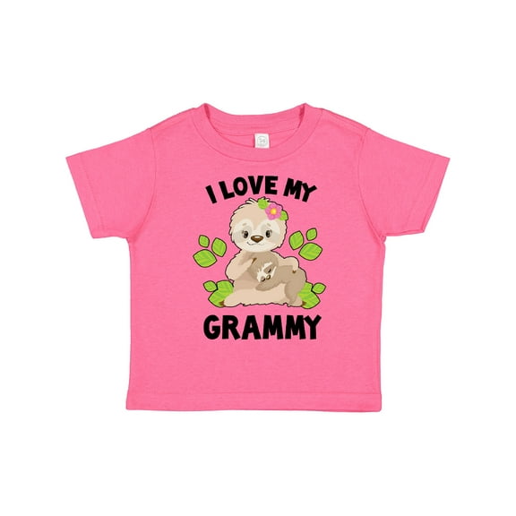 Inktastic Cute Sloth I Love My Grammy with Green Leaves Boys or Girls Toddler T-Shirt