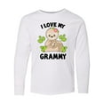 thumbnail image 1 of Inktastic Cute Sloth I Love My Grammy with Green Leaves Long Sleeve Youth T-Shirt, 1 of 5