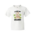 thumbnail image 1 of Inktastic Cute Sloth I Love My Grammy with Green Leaves Youth T-Shirt, 1 of 5