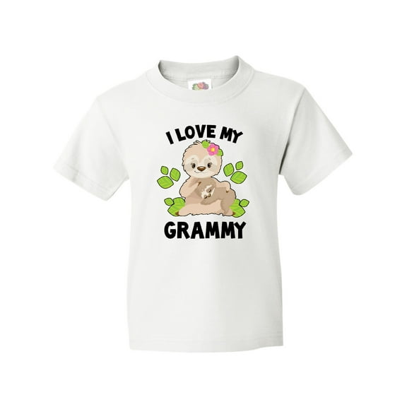 Inktastic Cute Sloth I Love My Grammy with Green Leaves Youth T-Shirt