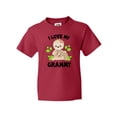 thumbnail image 1 of Inktastic Cute Sloth I Love My Grammy with Green Leaves Youth T-Shirt, 1 of 5