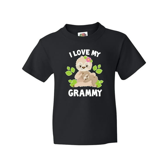Inktastic Cute Sloth I Love My Grammy with Green Leaves Youth T-Shirt
