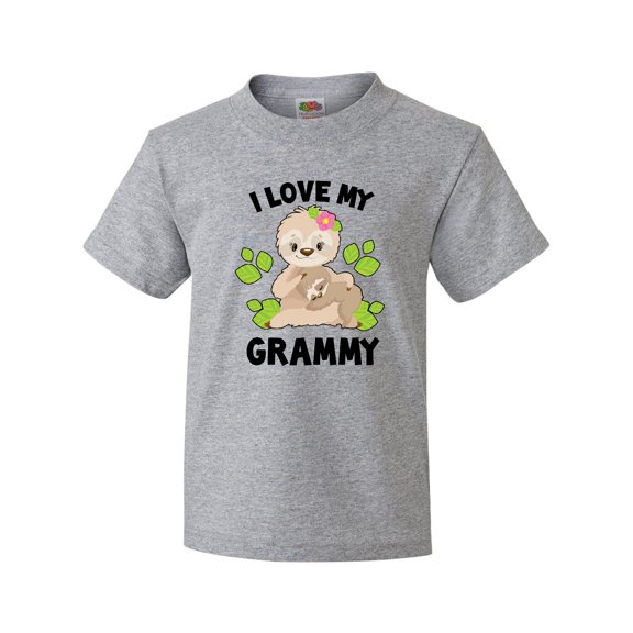 Inktastic Cute Sloth I Love My Grammy with Green Leaves Youth T-Shirt