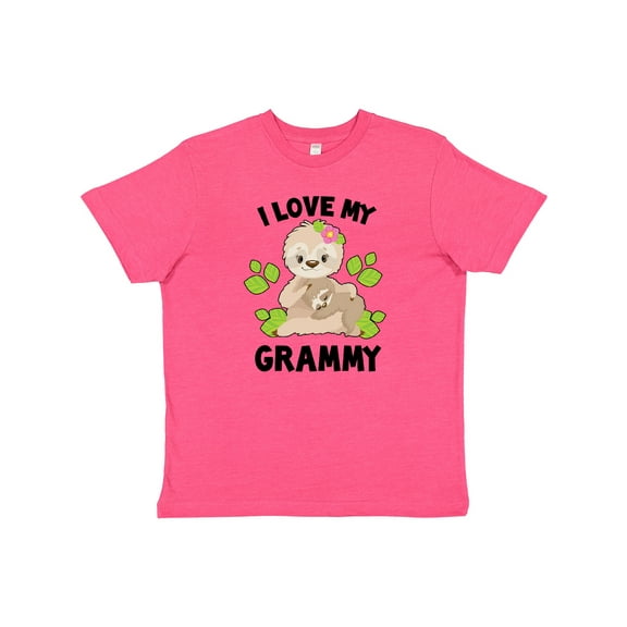Inktastic Cute Sloth I Love My Grammy with Green Leaves Youth T-Shirt
