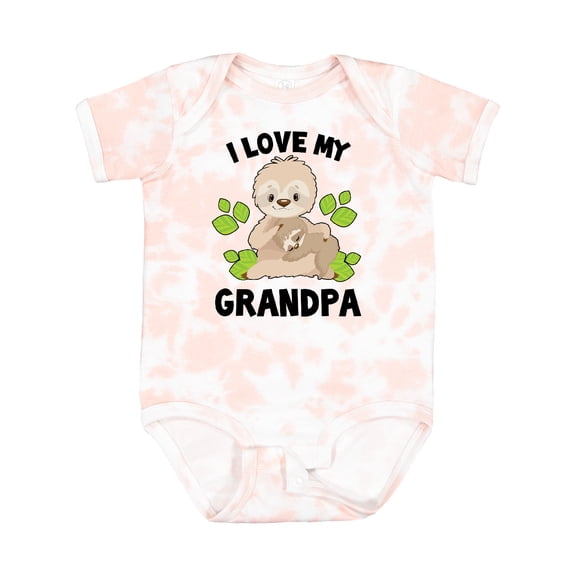 Inktastic Cute Sloth I Love My Grandpa with Green Leaves Boys or Girls Baby Bodysuit
